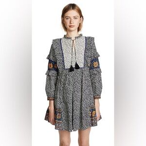 Sea New York Ruffle Rory Blue Beaded Dress